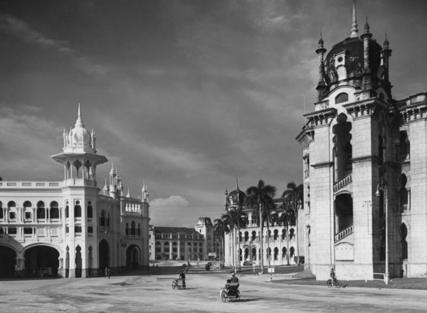 malaisie, kuala lumpur, la gare et les bureaux, 1963