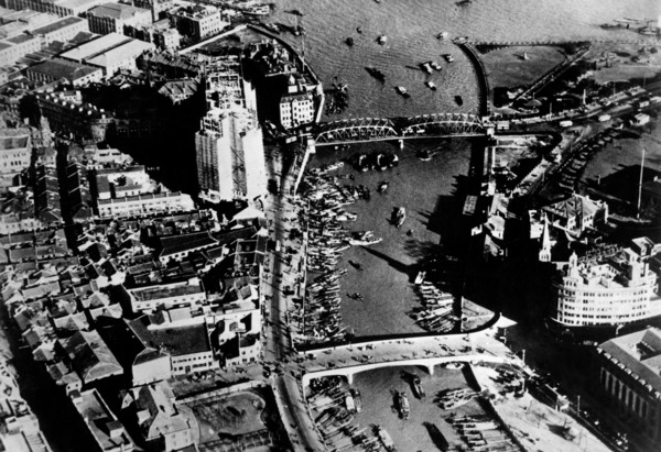 chine, shangai, vue aérienne, 1930 1940