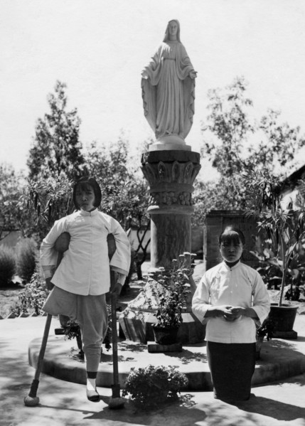 asie, chine, deux orphelins de l'orphelinat de taiguanfu, 1930 1940