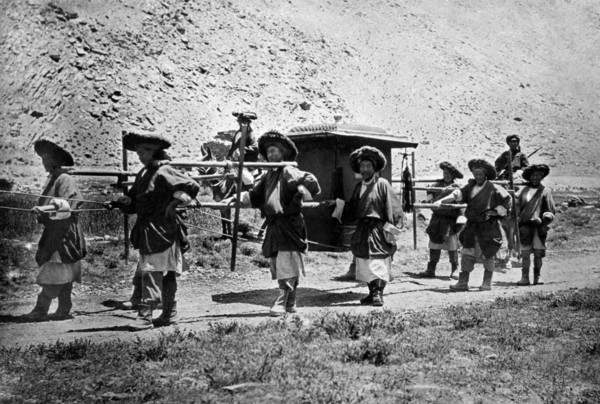 asie, chine, porteurs tibétains, 1920 1930