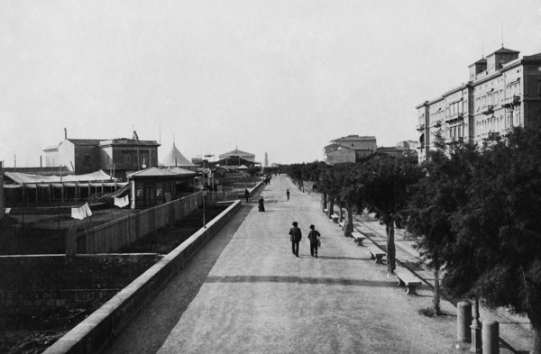 europe, italie, toscane, livourne, vue de viale regina margherita, 1900 1910