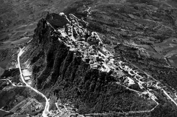 europe, république de saint-marin, vue aérienne, 1955
