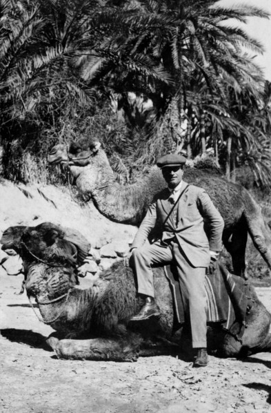 afrique, libye, portrait d'un homme sur un dromadaire, 1920 1930