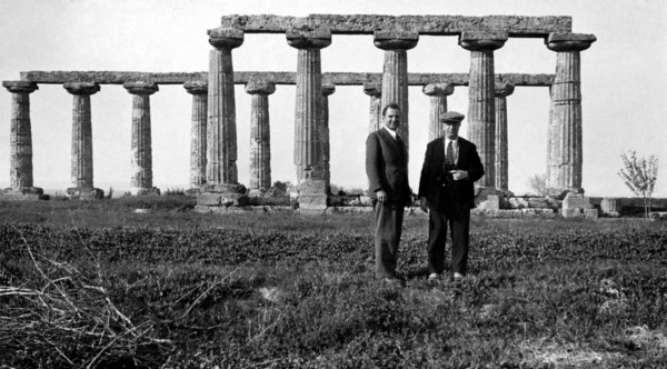 italie, basilicate, metaponto, panorama des plaques palatines, années 1940