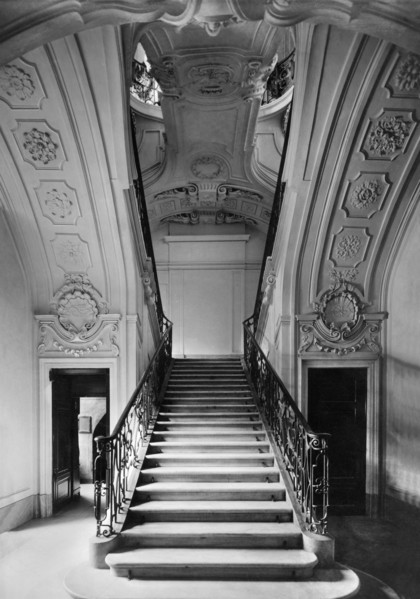 europe, italie, turin, palais royal, l'escalier en ciseaux, 1920 1930