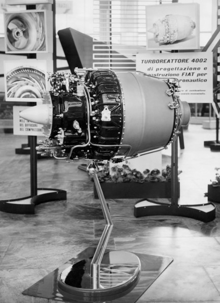europe, italie, piedmont, turin, fiat turbojet 4002 au cinquième salon de l'automobile, 1955