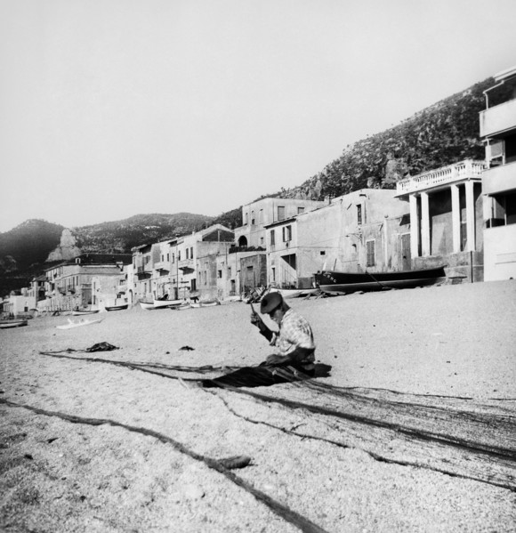 pêcheur, varigotti, ligurie, italie, 1959