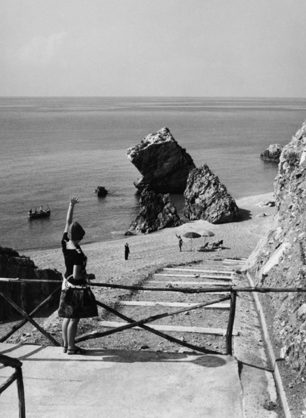 europe, italie, calabre, cetraro, plage près de l'hôtel san michele, années 60