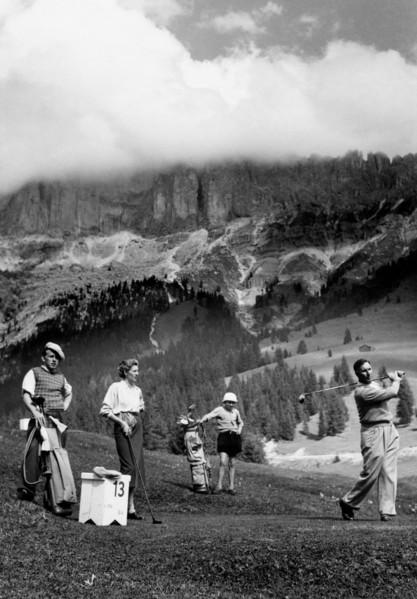 trentino alto adige, camp de golf de carezza al lago, 1964