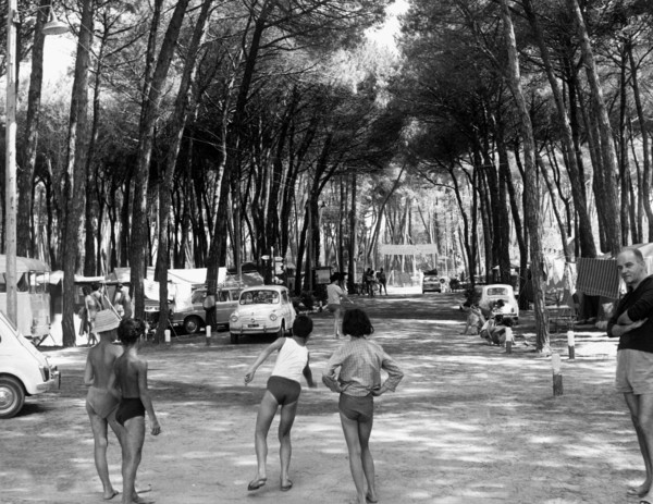 italie, toscane, marina di massa, camping, 1961