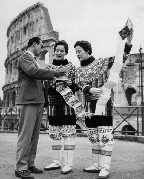 touristes scandinaves à rome, 1955
