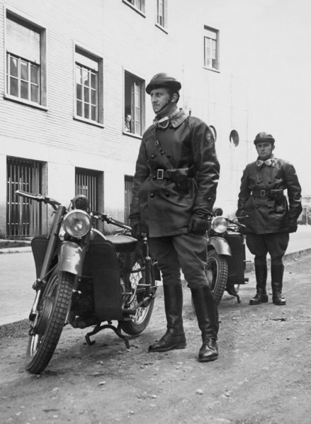 Milan. Piazza Prealpi. Policemen. 1950