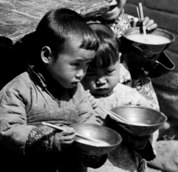 Chinese Children In The Refectory Of An Italian Mission. China. Asia. 1930-40
