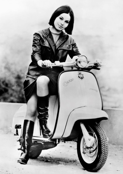Young Woman On Lambretta 100. 1964