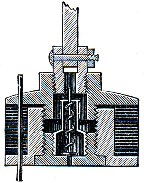 Piston valves Air pump with two cylinders.