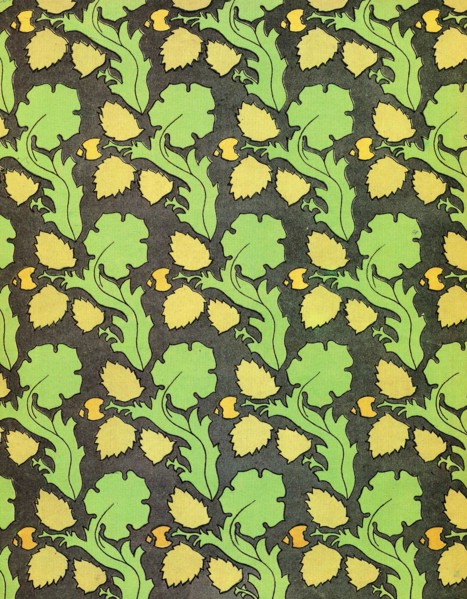 Back cover with floral and plant designs.