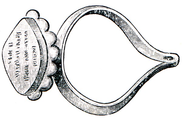 Hindu Brahmin gold ring with a seal.