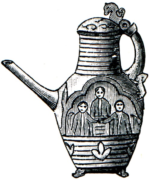 Scandinavian carved and decorated coffee pot.