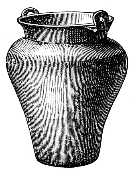 Bronze cauldron.
