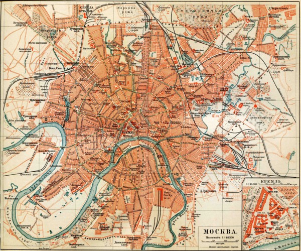 Plan of Moscow and the Kremlin.