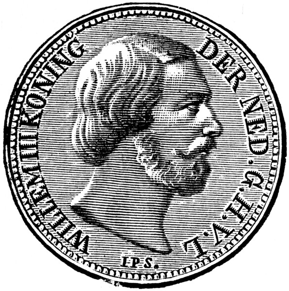 William I on the coin of one guilder.