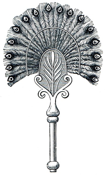 Fan made of feathers.