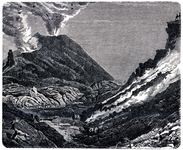 Interior view of the crater of Vesuvius.