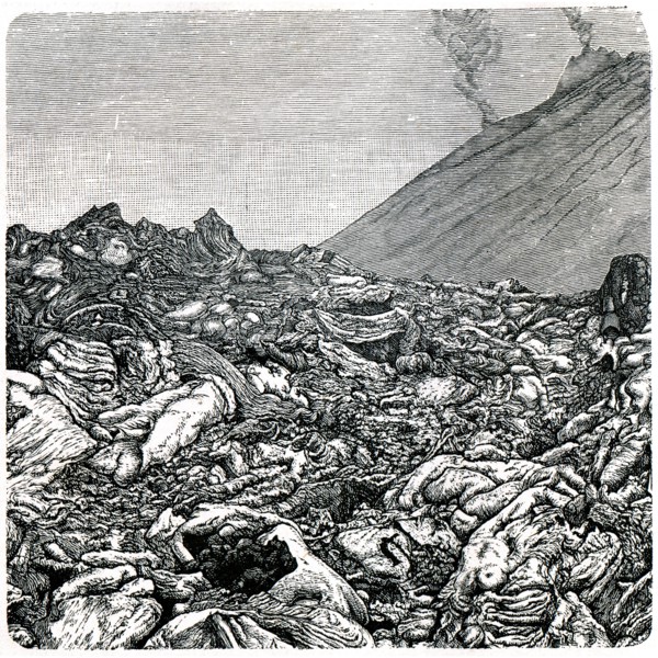 Twisted lava of Vesuvius.