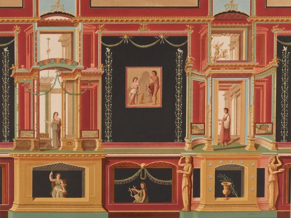 Frescoes on the wall of the Temple of Augustus