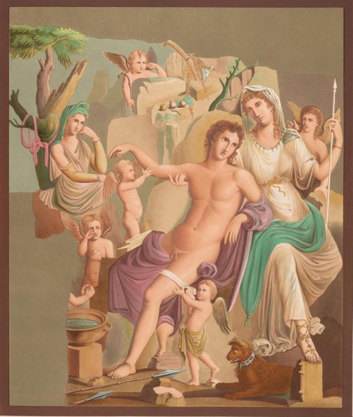 Adonis dies in the arms of Venus