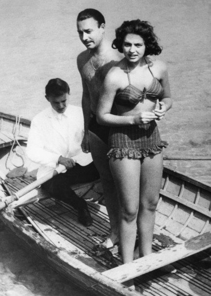 Princess Ira Furstemberg with her husband Hohenlohe Langenburg on lake garda.