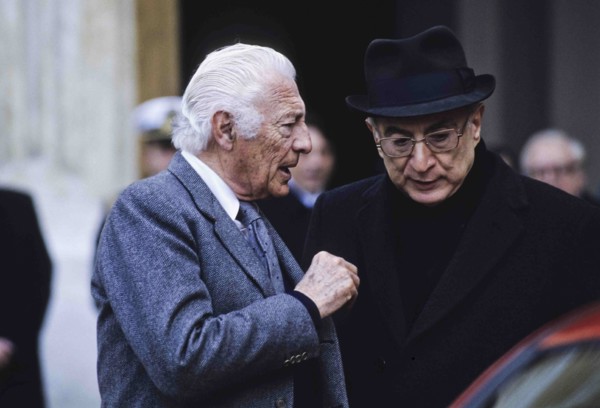 Gianni Agnelli With Francesco Cossiga, '90s.
