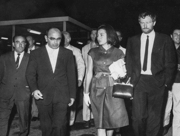 Dino De Laurentiis, Richard Harris and Soraya Esfandiary Bakhtiari.