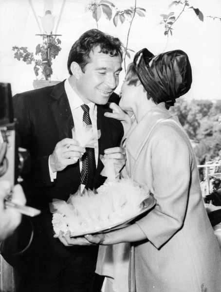 Ugo Tognazzi and Sandra Mondaini During Her Wedding.
