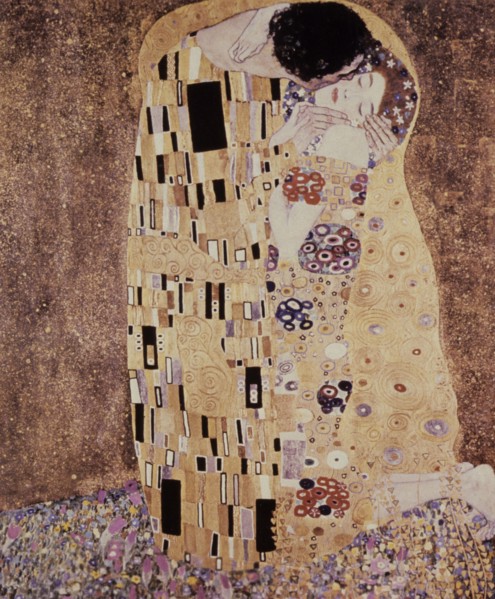 Gustav klimt painting, the kiss