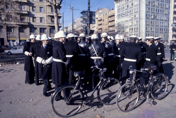 Traffic policeman, milan, italy