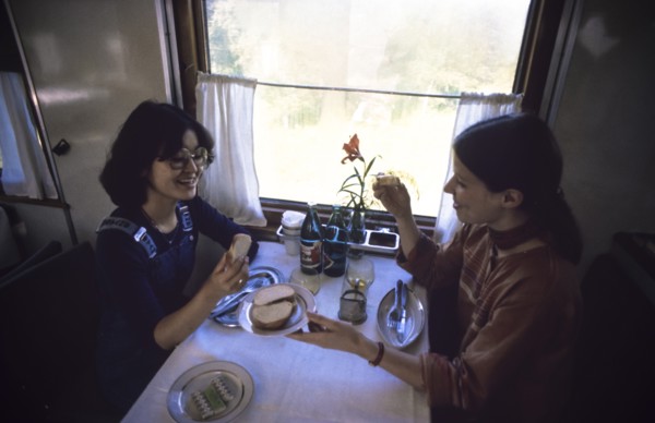 Ussr, siberia, two women on trans-siberian railways