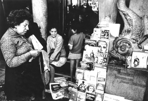 Newsagent in rossio square, lisbon, portugal, 70's