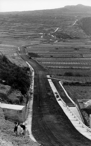 Road yard for the construction of highway in pantelleria from tracino to scauri