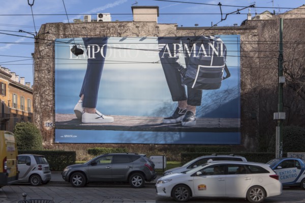 Emporio Armani advertising, via cusani, milan