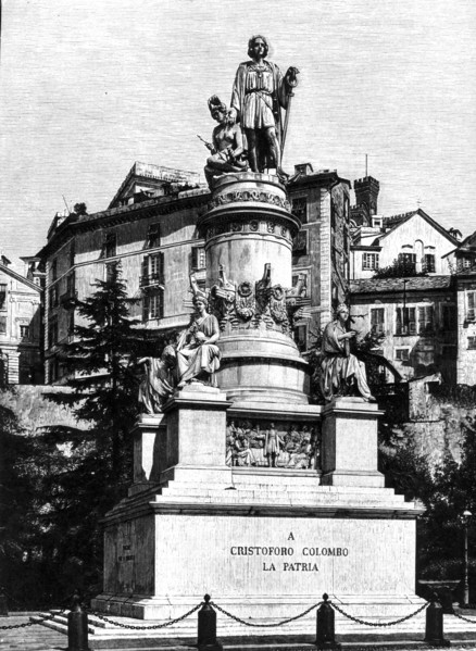Monument to christopher columbus, genoa, 1960s