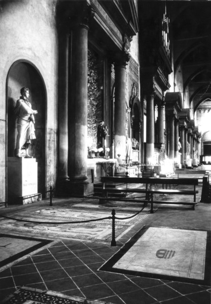 Tomb and monument of ugo foscolo, basilica of santa croce, florence, 1960s