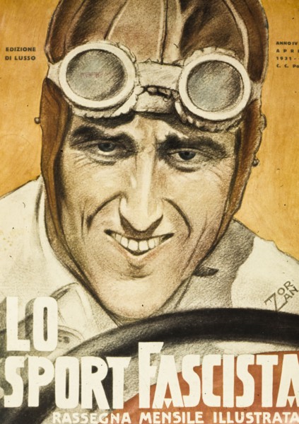 Lo sport fascista, illustrated monthly review, illustrated cover by piero zorzan, 1931