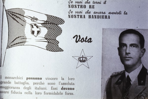 Propaganda poster in favor of the Monarchy for the referendum of 1946