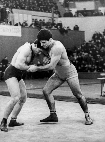 Wrestling, g. saragadze and a. tsovrebov, mosca 1962