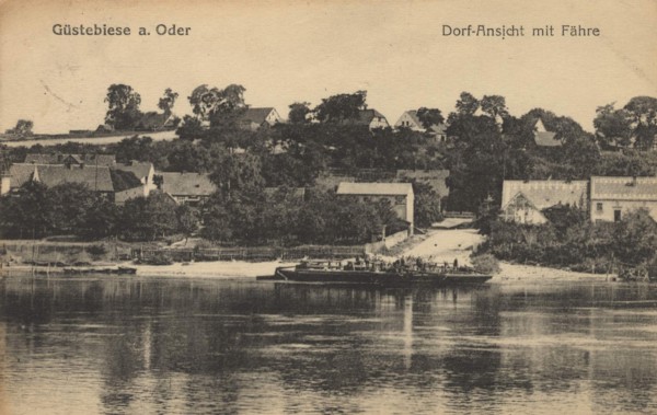 Gütebiese on the Oder, ferry, Gozdowice, formerly also Alt-Güstebüse, a village of the municipality