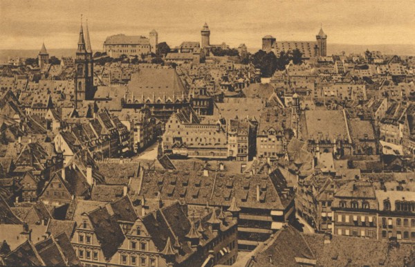 Nuremberg, Middle Franconia, Bavaria, Germany, view from c. 1910, digital reproduction of a public