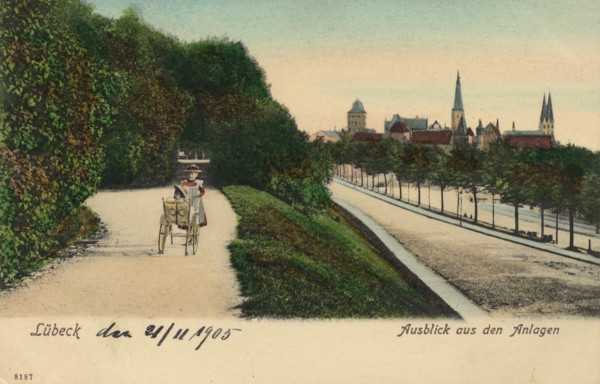Lübeck, Schleswig-Holstein, Germany, view from c. 1910, digital reproduction of a public domain