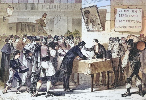 Public subscription in Madrid for the repurchase to free slaves from Cuba and Puerto Rico