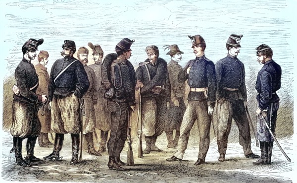 The new uniforms of officers and soldiers of the Artillery of the Army of Austria in 1869